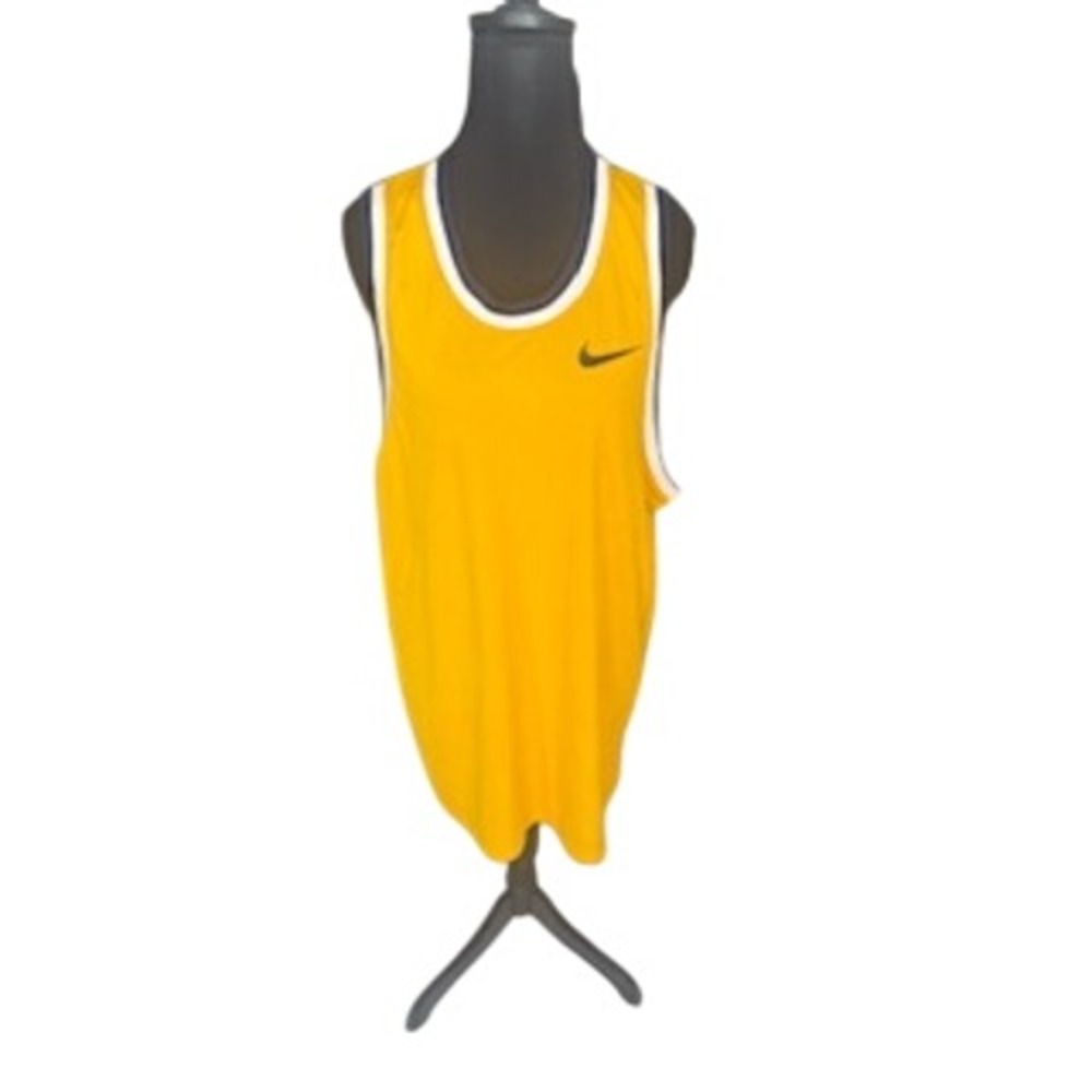 Nike Dri-Fit Basketball Tank Top‎ Mens Large Yellow Navy White Athletic Jersey